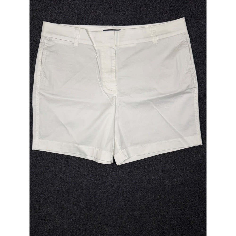 J.Crew Chino Shorts Womens 12 White G2333 Cotton Stretch Mid Rise 7" New